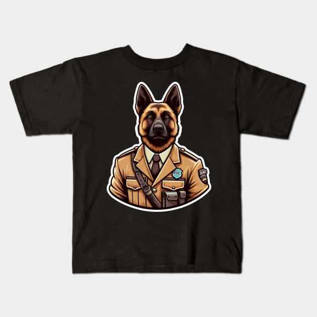 Belgian Malinois Soldier Kids T-Shirt by k9-tee